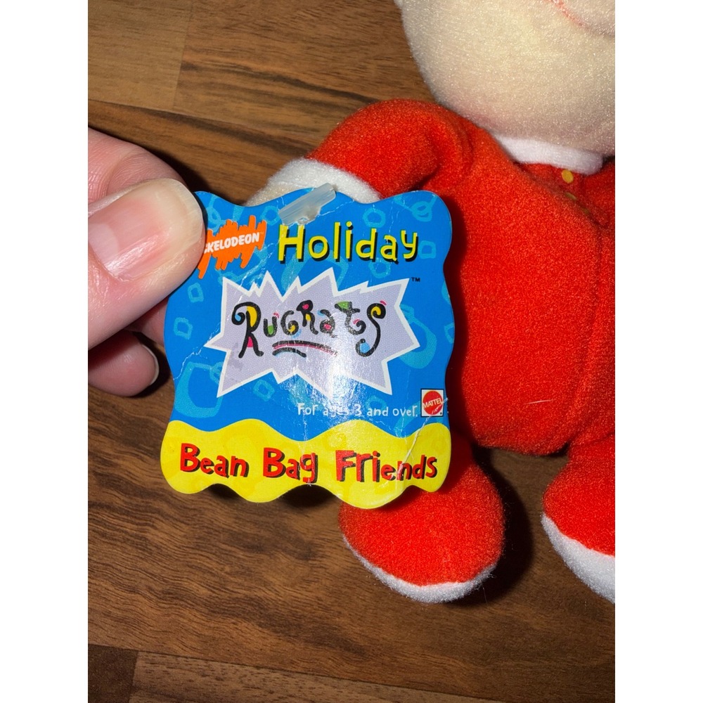 Mattel Rugrats Tommy Pickles Plush OS Red NWT 1997 Holiday Santa Bean Bag Friend - Picture 2 of 5